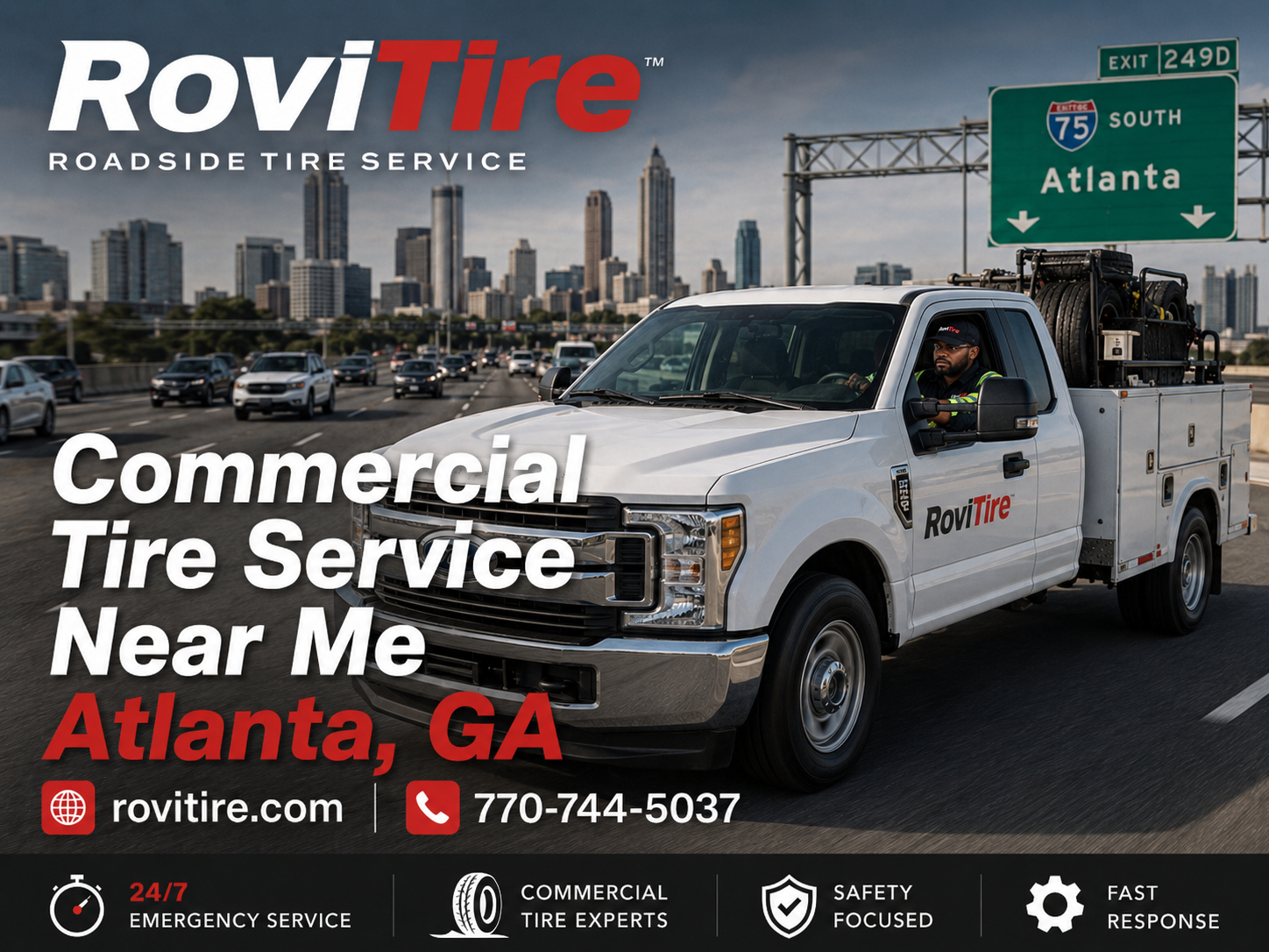 RoviTire mobile commercial truck tire service for commercial tire service near your Atlanta location